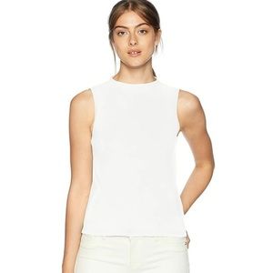 Milly White Funnel/Boat Neck Shell Knit Top Size XS/Petite